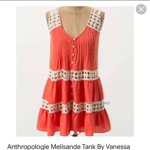 Anthropologie Tops - Anthropology Vanessa Virginia orange tank top